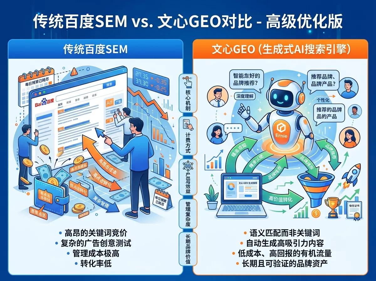百度竞价与文心GEO成本对比信息图.webp
