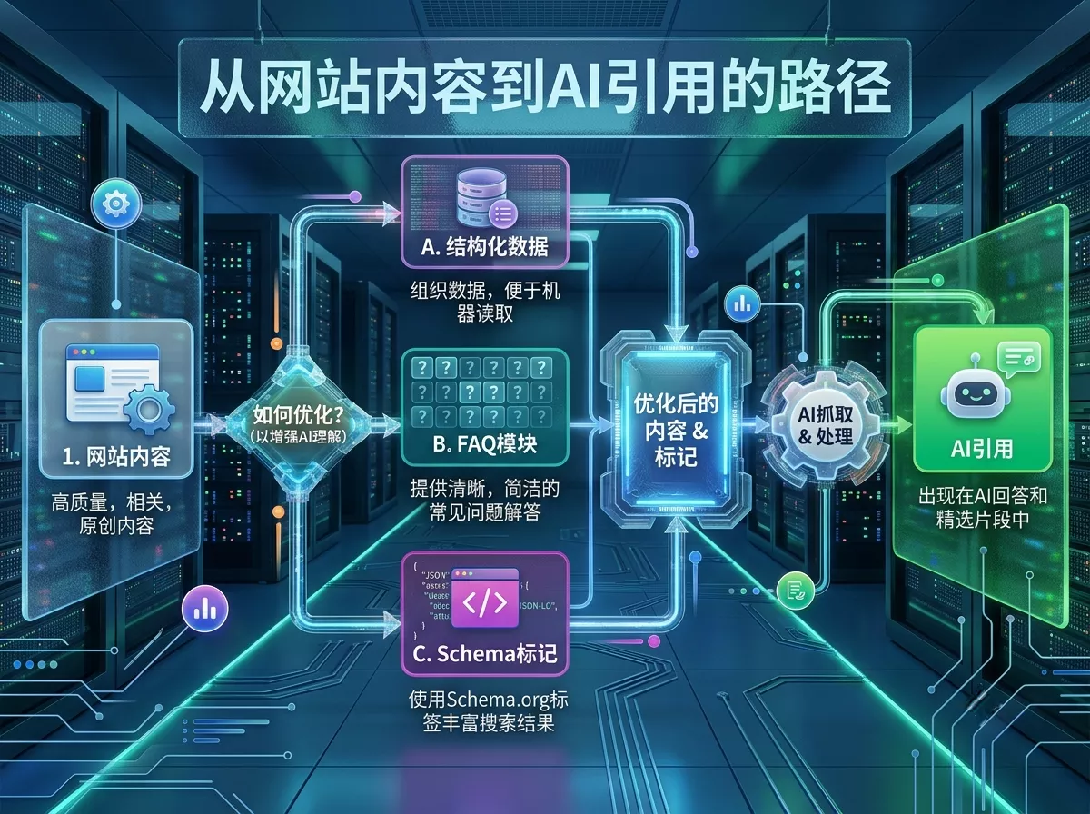 GEO优化让网站被AI引用的技术路径图.webp
